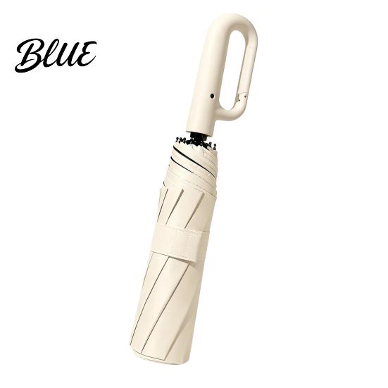Automatic Open Close Compact Umbrella Creative Ring Buckle Windproof 10-Rib Umbrella UV Protection Sun for Summer Folding UPF 50+ Reinforced