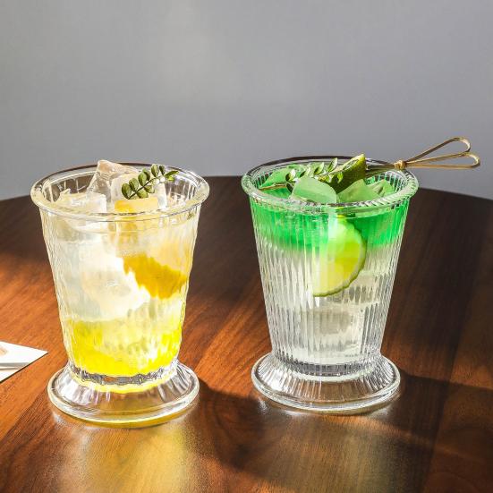 Hand-Rolled Rim Julep Glass with Thickened Wall 310ml Cocktail Cup for Mojito Whiskey Juice & Beer Classic Tumbler for Home Bar