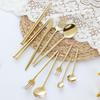Gold-Plated Portuguese-Japanese Stainless Steel Cutlery Set: Knife, Fork, Dessert Spoon, Chopsticks, Ice Cream Spoon, Fruit Fork