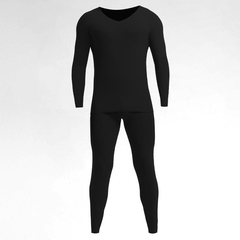 Pánská bezešvá termoprádlová souprava: Zesílená sametová bavlněná základní vrstva pro podzim/zimu