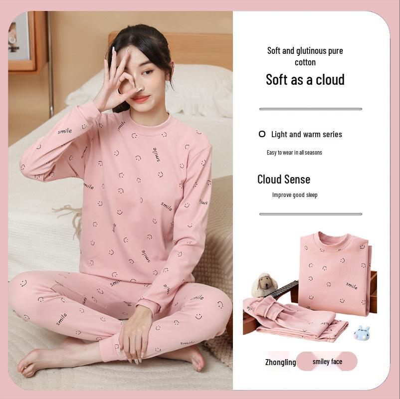 Termounderställ för barn: Bomullsunderställspyjamas för pojkar och flickor för höst och vinter