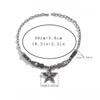 Goth Y2k Punk Necklace Beaded Simple Metal Necklace Sweater Chain Star Pendant Necklace  Streetwear