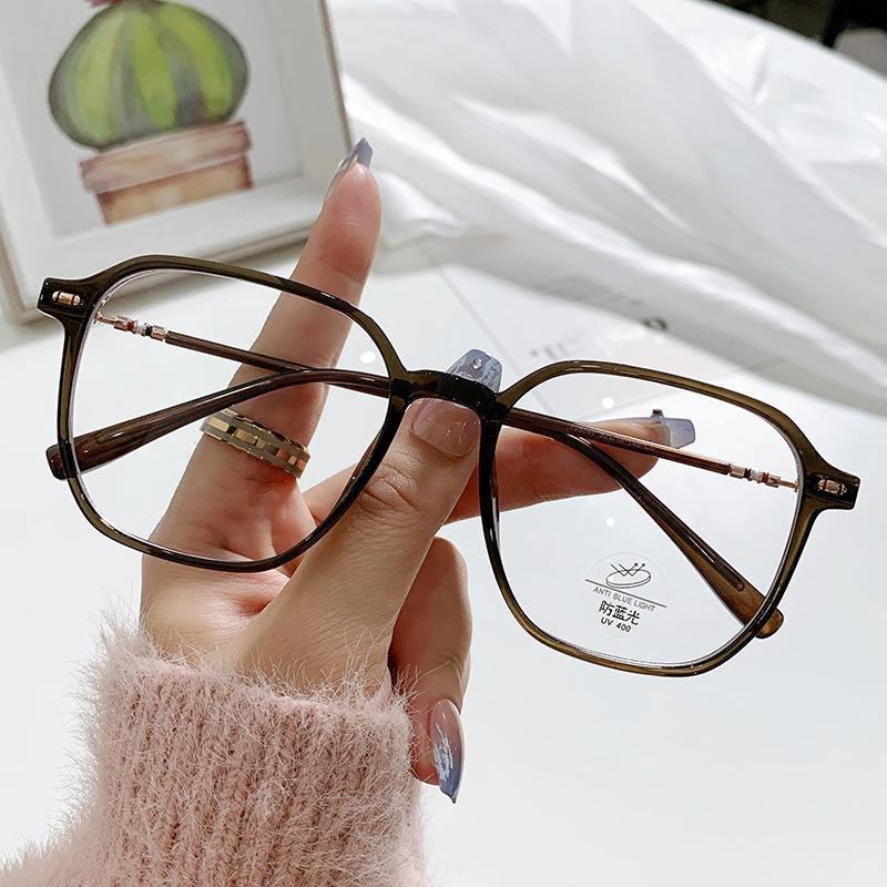 

Коробка с большой оправой, прозрачная анти-синий свет, оправа, модные очки Tr90 Danyang с плоским зеркалом для женщин 5587 оливковое зеленый