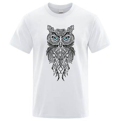 Men's And Women's T-shirts New Men Tshirt Stylish Owl Pattern Printing Casual Short Sleeves Round Collar Brand Men's Sport T-shirt