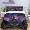 Set Copripiumino Trapuntato con Fantasia Castello Oscuro Decorazione per la Casa Regalo (1 * copripiumino + 2 * federe senza imbottitura)