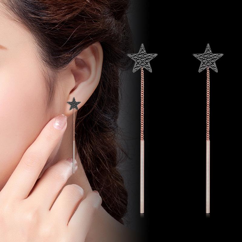 Cercei Stea cu Cinci Colțuri Cercei Temperament Lungi pentru Femei Cercei Versatili Simpli