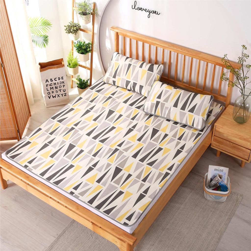 Washable Ice Silk Cool Pillowcase 48x74cm - Breathable, Sweat-Absorbent Summer Rattan Mat for Students