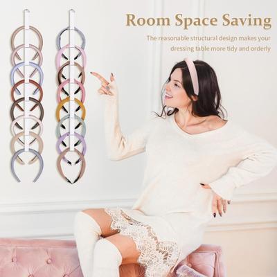 Organizzatore Porta Cerchietti da Ragazza 24 Fessure da Appendere Porta Elastici per Capelli ad Alta Densità Espositore per Cerchietti