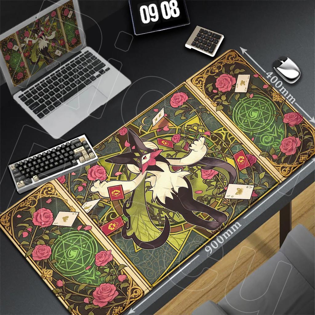 Large Locking Edge Extended Desktop Keyboard Mats Anime Cute Meowscarada Mouse Pad Xxl Gaming Office Speed Rubber Carpet