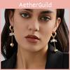 Geometric Fashionable Alloy Earrings For Women In Chic Gold Plated Finish
