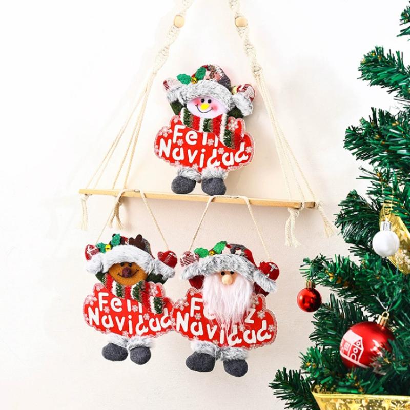 Christmas Doll Ornament Hanging Pendant Father Christmas Snowman Used For Holiday Home Decor Christmas Tree Party Acesssories