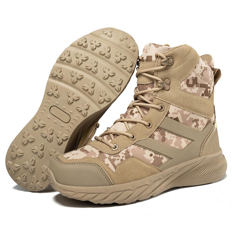 Hiking shoes men's high-top tactical boots men's military fans training desert boots hiking outdoor shoes military boots