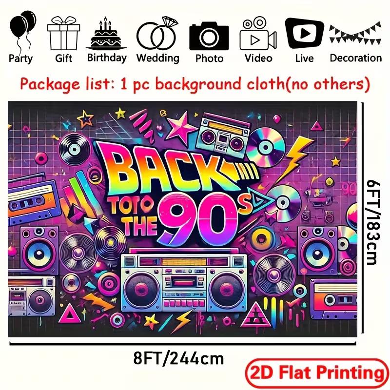 2D Retro 90er Hip Hop Hintergrundtuch Graffiti Stil Fotokabinen Requisite