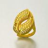 24K Gold Plated Adjustable Brass Ring - Personalized High-End Design