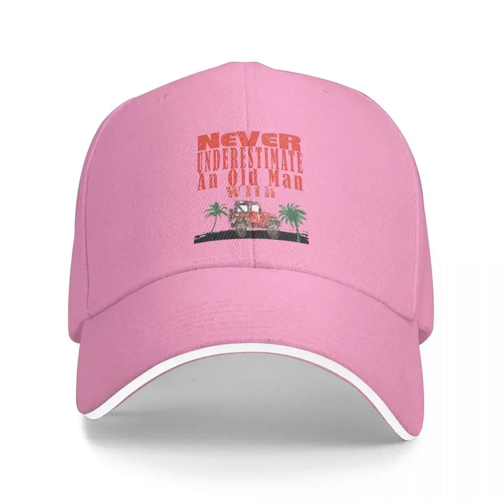 Never Underestimate An Old Man With A  Baseball Caps Snapback Fashion Baseball Hats Breathable Casual For Men's And Women's