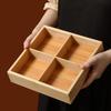 Japanese 6-grid Bamboo Dessert Dish, Colorful Ceramic Plate, Snack Tray, Hot Pot Side Dish, Wooden Grid Plate, Tableware Platter