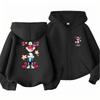 Autumn Trendy Outerwear Outdoors Children Game Print Zip Black Pink Girl Hoodie Boy Tops Casual Sweatshirt Kids