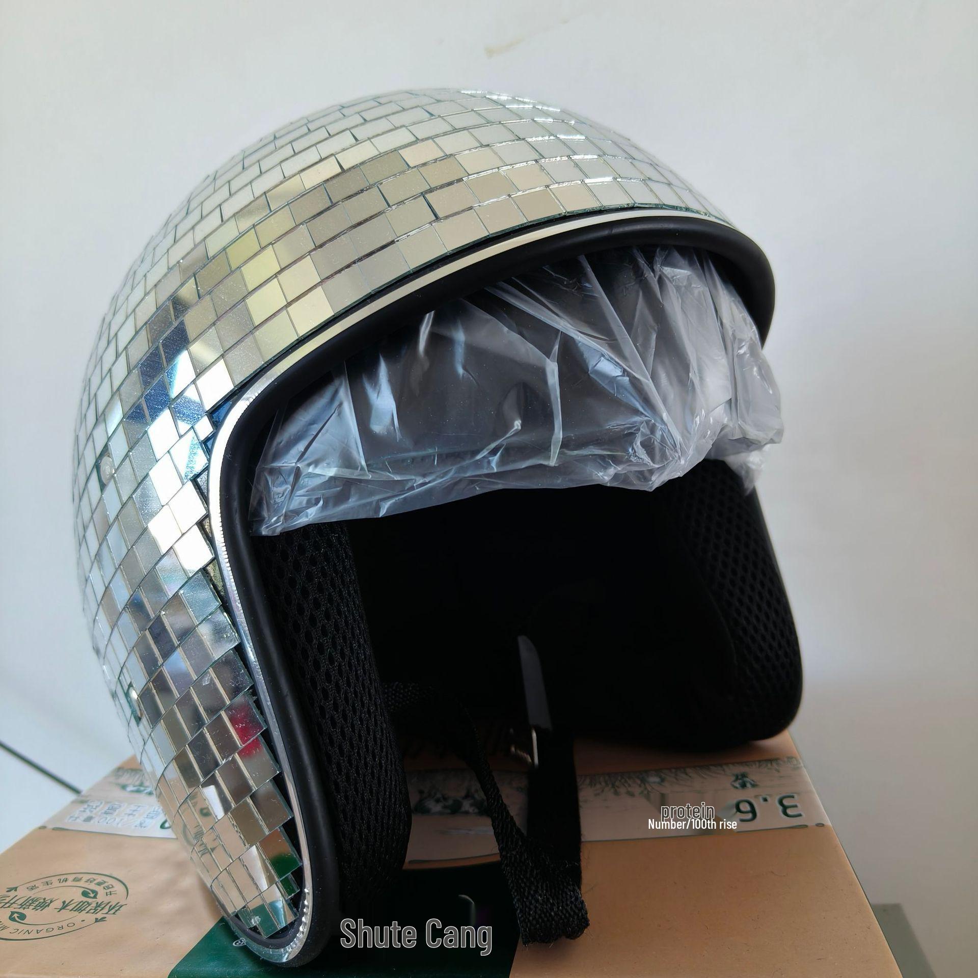 

Douyin Hot Selling Disco Ball Helmet with Retractable Visor Default