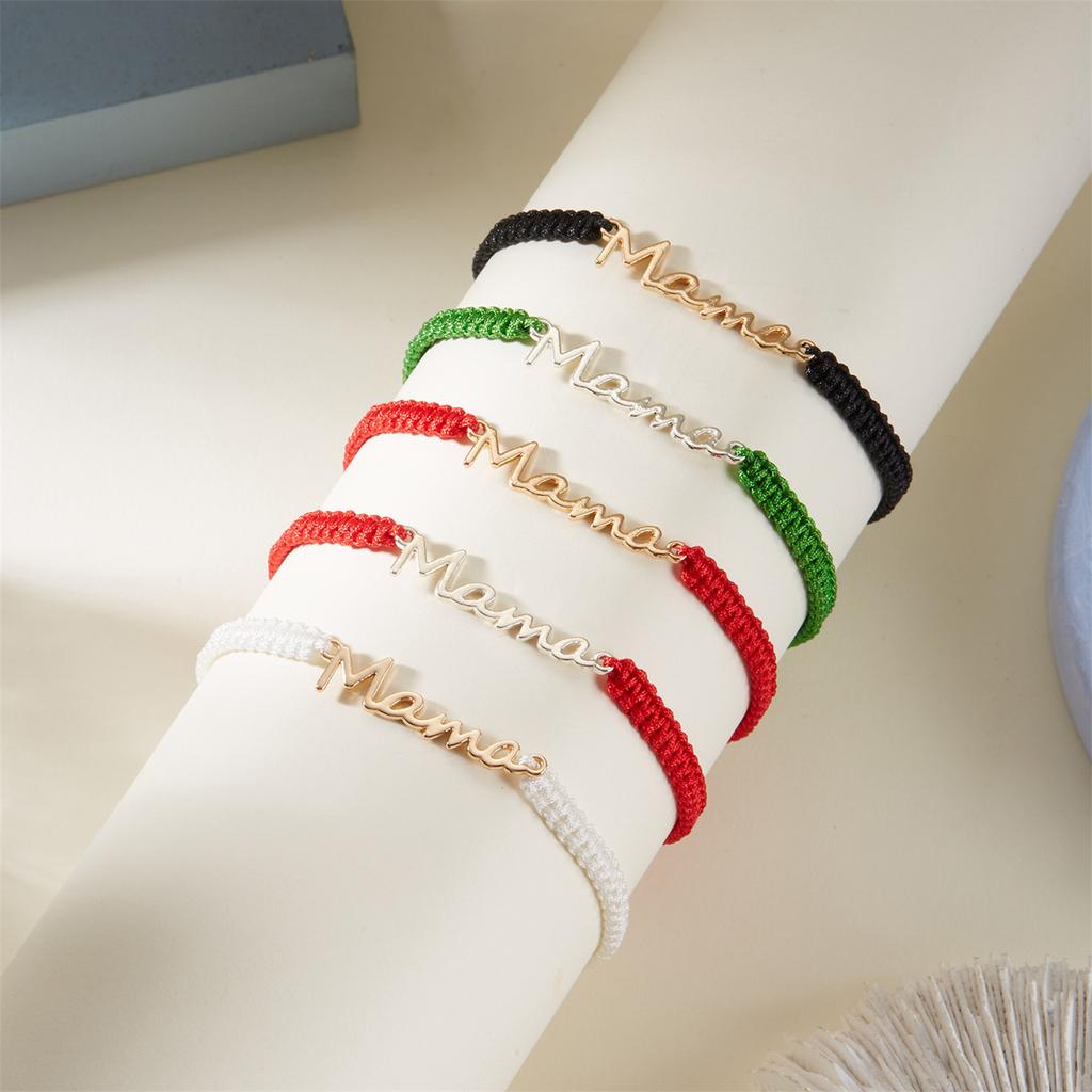 Rope Bracelet MAMA Alphabet Woven Bracelet for Women Mother Day Jewelry Adjustable Mother Bracelet Expresses Love for Your Mom