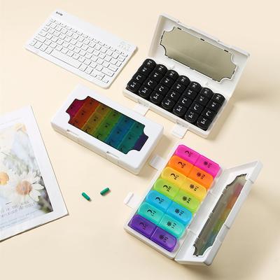 14/21/28-Compartment Pill Organizer One-week Morning and Evening Pill Storage Box Travel-Friendly Dustproof and Organized