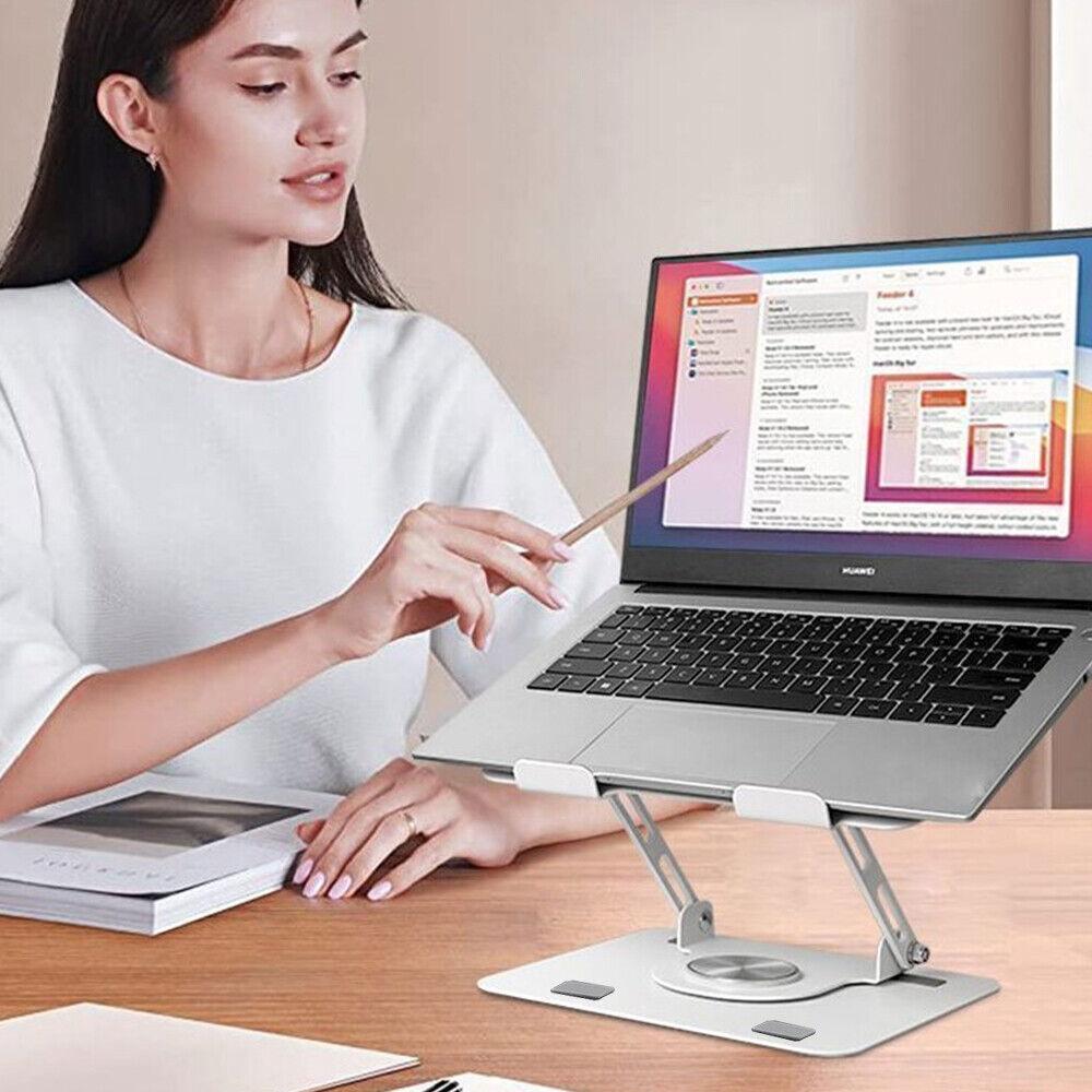 360Â° Metal Portable Laptop Tablet Stand Riser Bracket Adjustable Holder For Desk