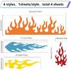 GORGECRAFT 4 Styles Flame Reflective Sticker Vinyl Racing Sports Flame Stripe Decal Waterproof Reflective Car Stickers for Golf Cart Off-Road