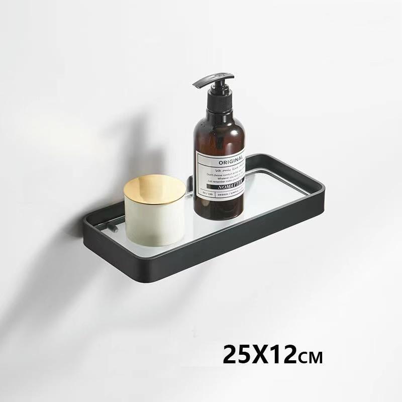 STOCCO Space-Saving Bathroom Corner Shelf, Aluminum Alloy Single Tier Shower Storage Caddy for Modern Hotel Suites