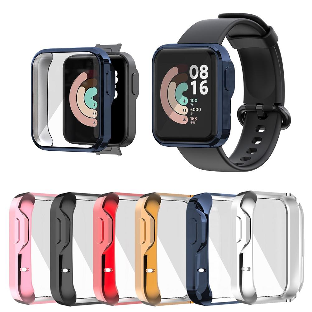 Displayschutzhülle Vollständige Abdeckung Schutzhülle aus TPU Kratzfest Galvanisierte Stoßfängerhülle Schutz für Mi Watch