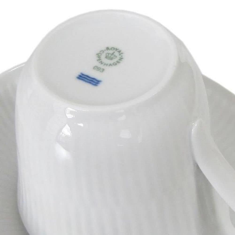 Royal Copenhagen White Fluted Tea Cup Saucer High Handle 250ml 2408092 1017384 & [Item]