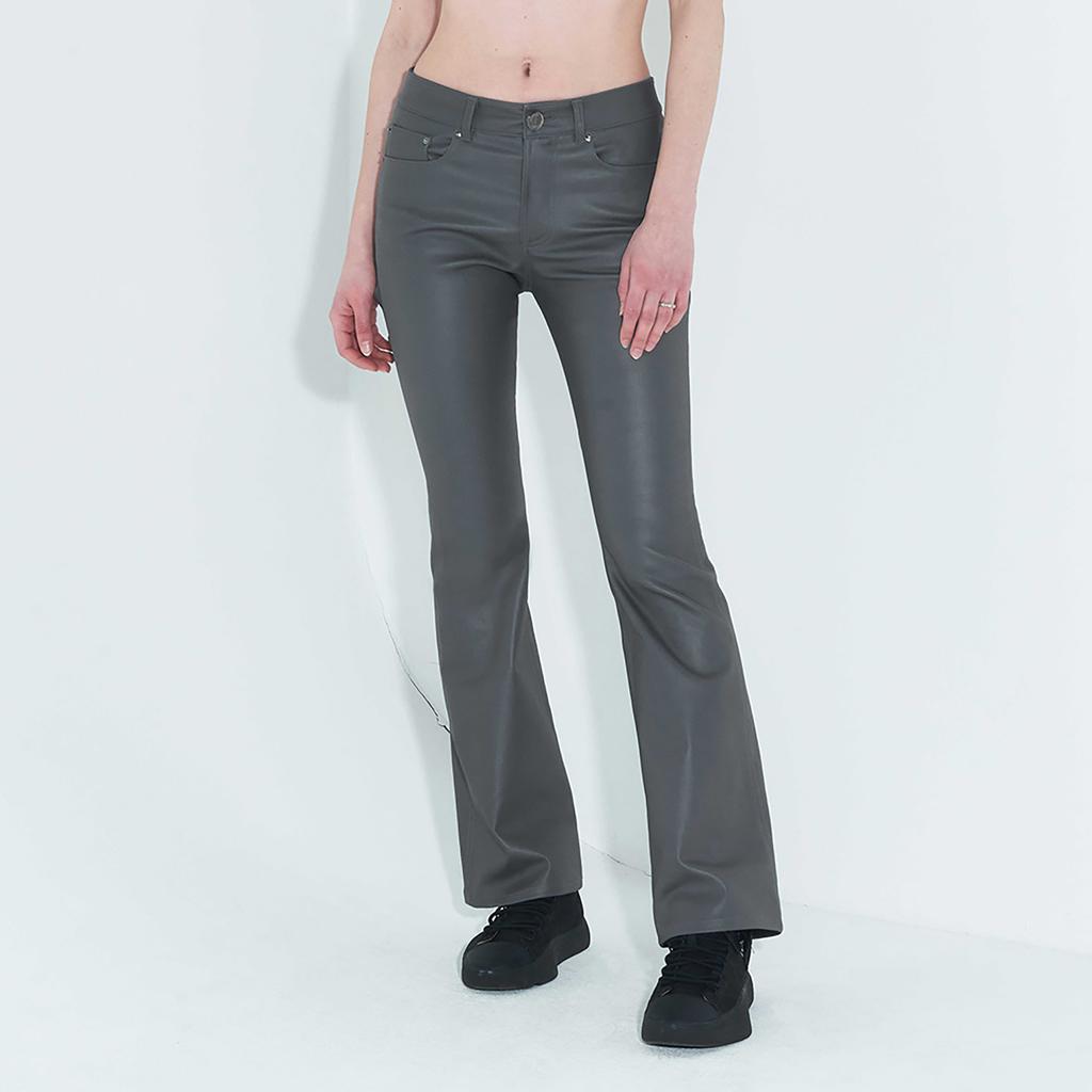 Kimjisu Coated Back Slit Jeans _ Gray