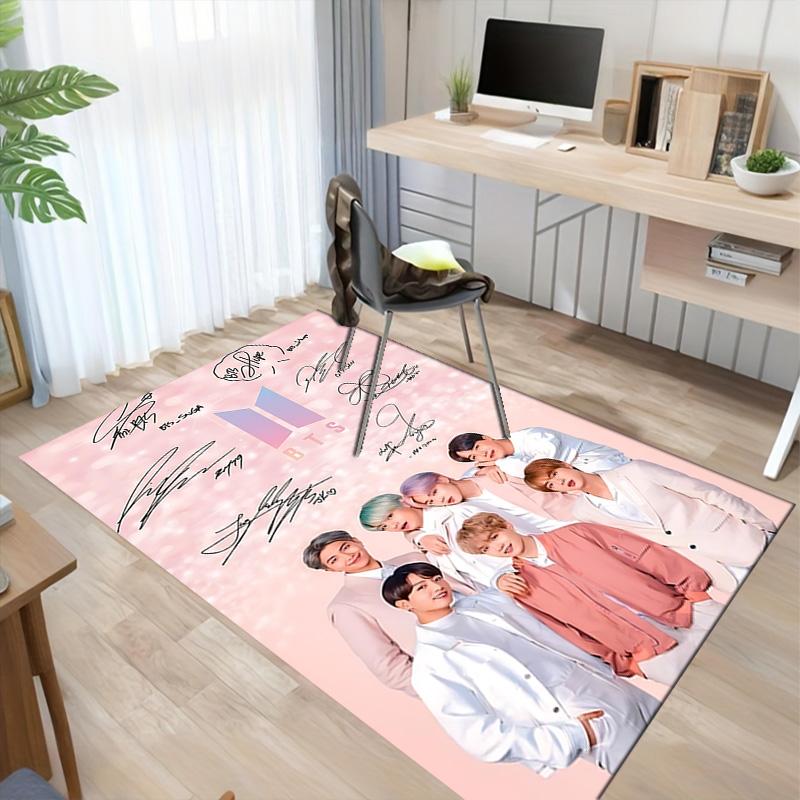Kpop Stars Signature Carpet For Playroom Bedroom Living Room Sofa Home Decorkids Game Area Rug Nonslip Floor Mat
