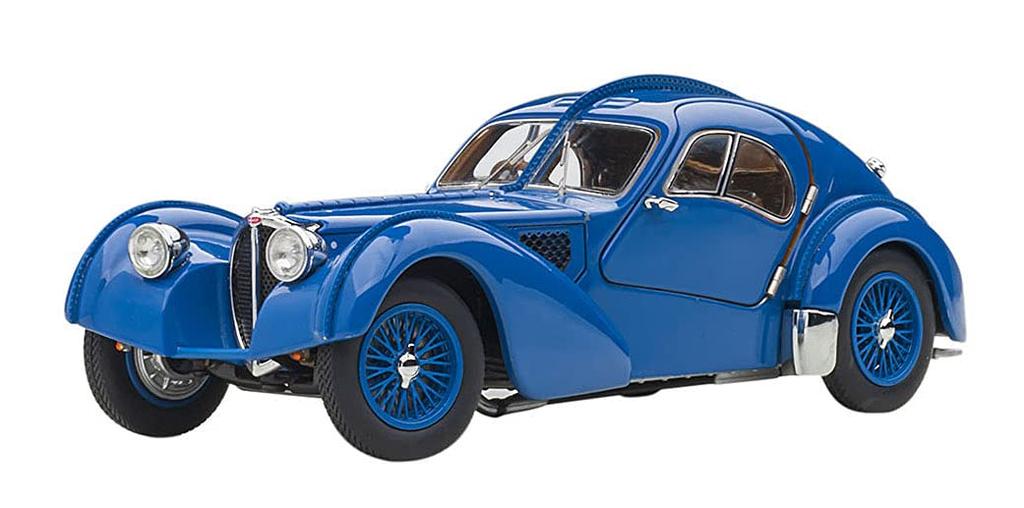 AUTOart Bugatti Type 57SC Atlantic 1938 Spoke Wheel Finished Product 50947 1/43 Blue/Wire
