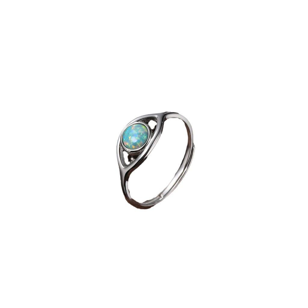 Evil Eye Opal Ring: Gold-Plated Jewelry for Women with Color Retention