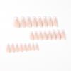 24Pcs/Set Quick Nails French White Edge Silver Powder False Nials Sticker Wearable Waterproof Manicure Finished Nails