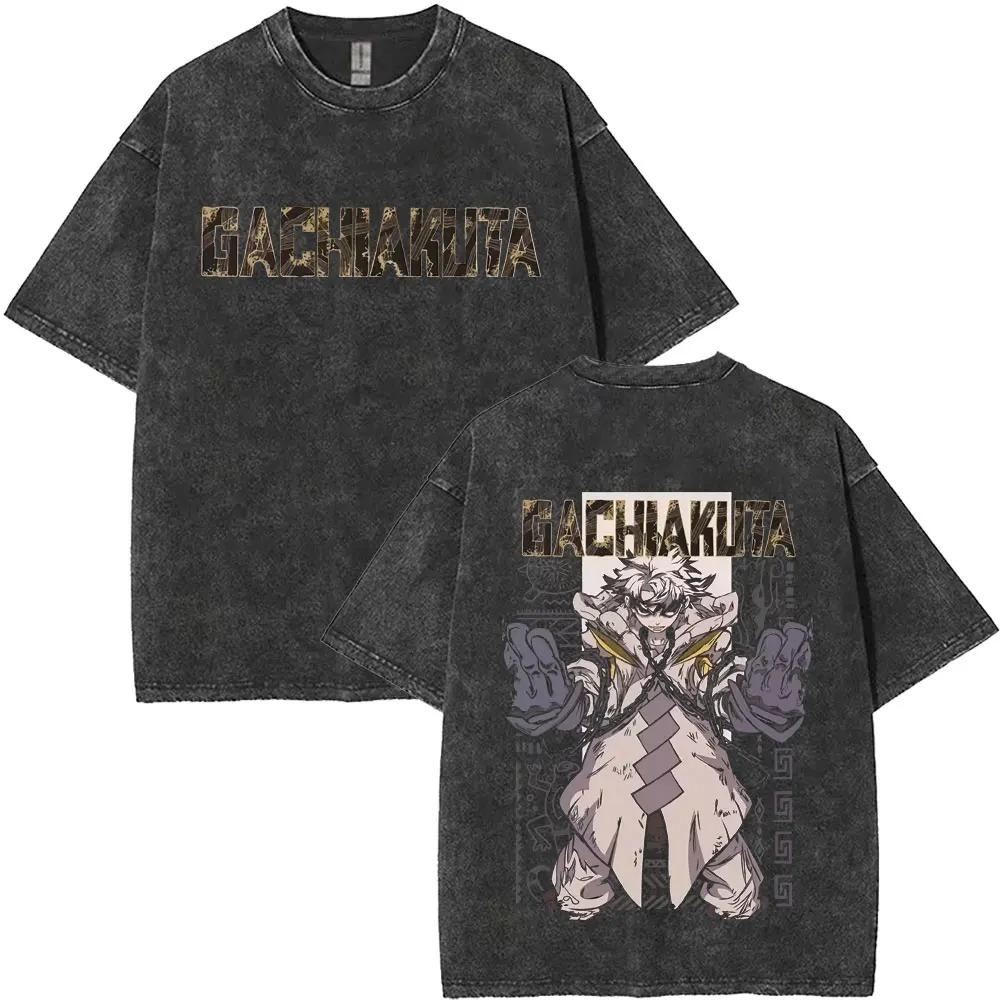 2026 Anime Gachiakuta Zanka Vintage Washed T Shirt Men Women Manga Fashion Trend Short Sleeve T-shirt Male Retro Oversized T-shirts