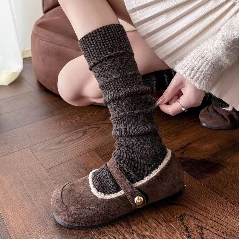 Wenyao Women s Korean Argyle Slouchy Winter Socks