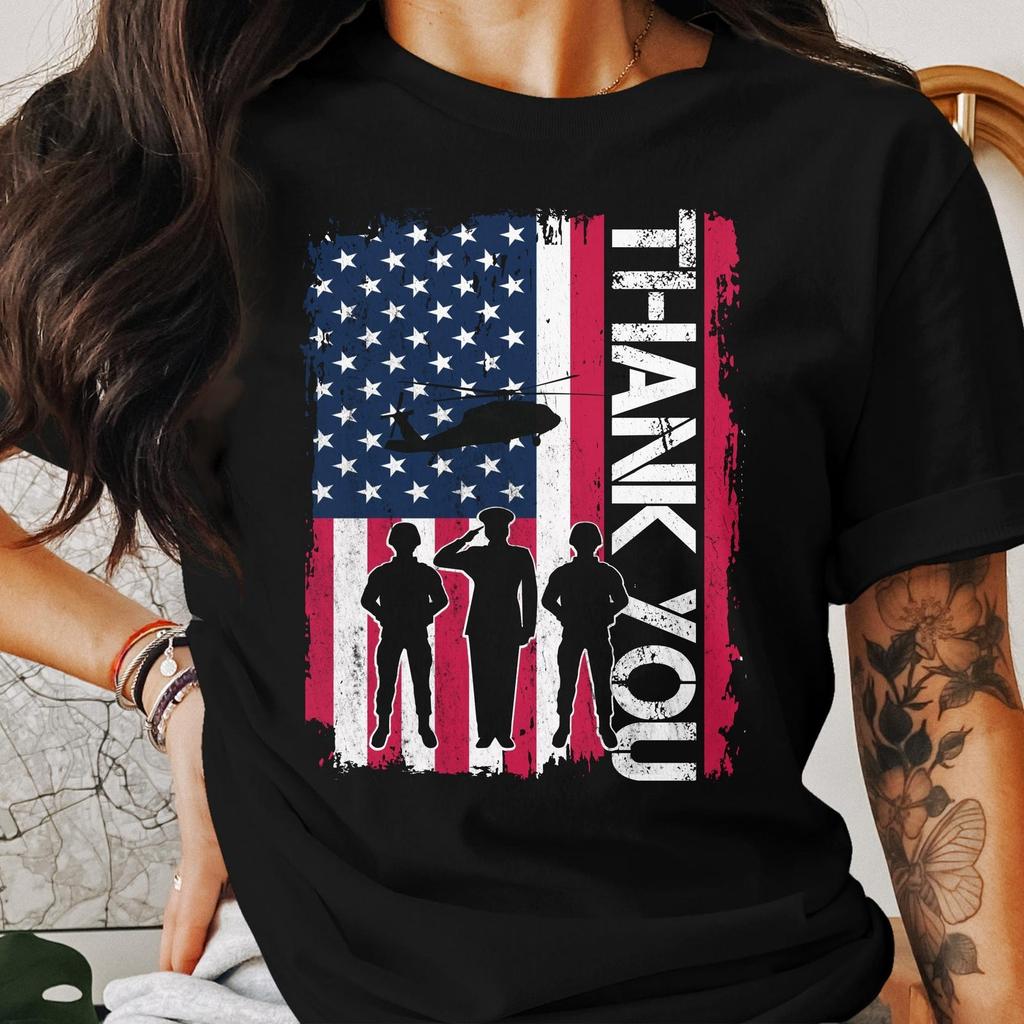 #26 Patriotic T-Shirt, Thank You Military Tee, American Flag Shirt, Veteran Gift