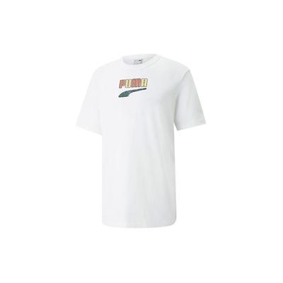 Puma Downtown Logo T-Shirt mit kurzen Ärmeln Herren Tops Weiß 535359-02