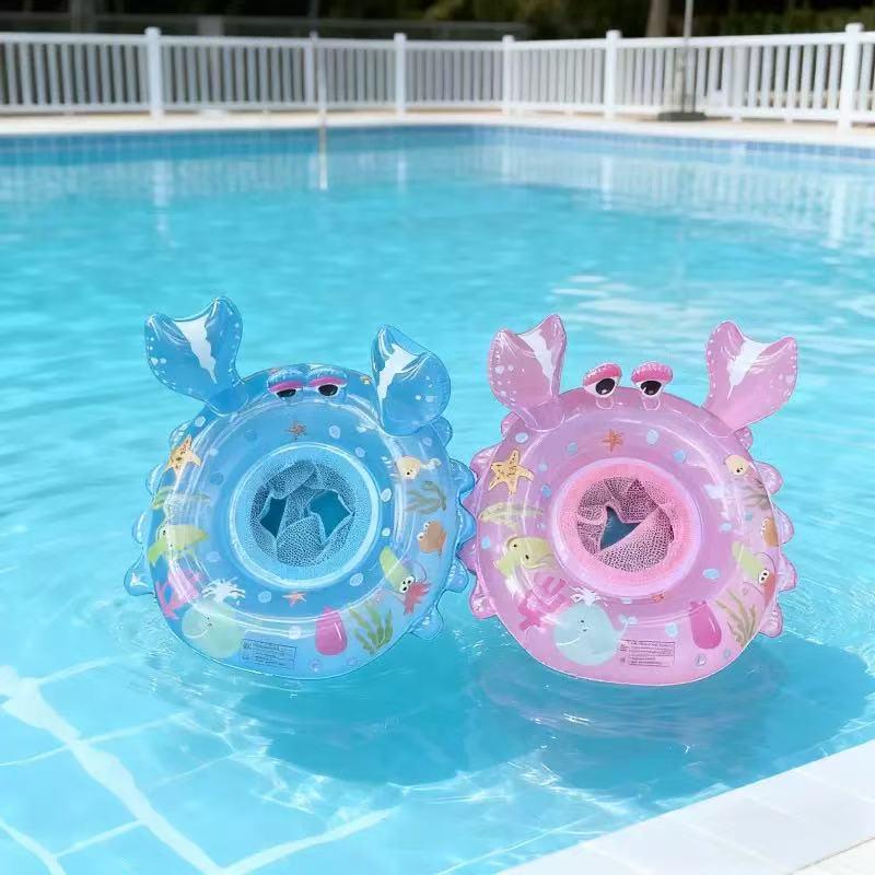 Eco-friendly Thickened PVC Animal Seat Crab Swimming Ring for 1-3 Year Olds