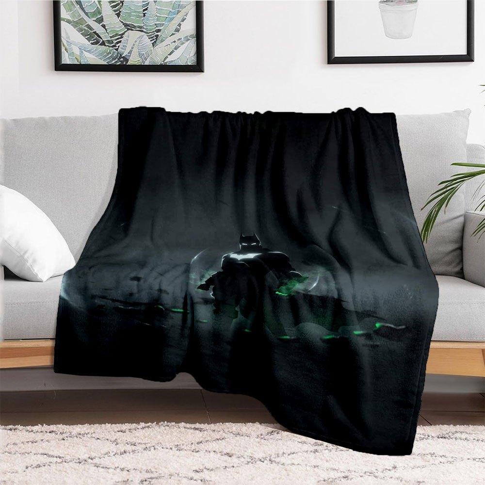 Batman Art Print Poster Dark Knight Wall DecorBlanket Flannel Throw Blanket for Sofa, Bed, Travel, Camping, Office, Couch, Chair