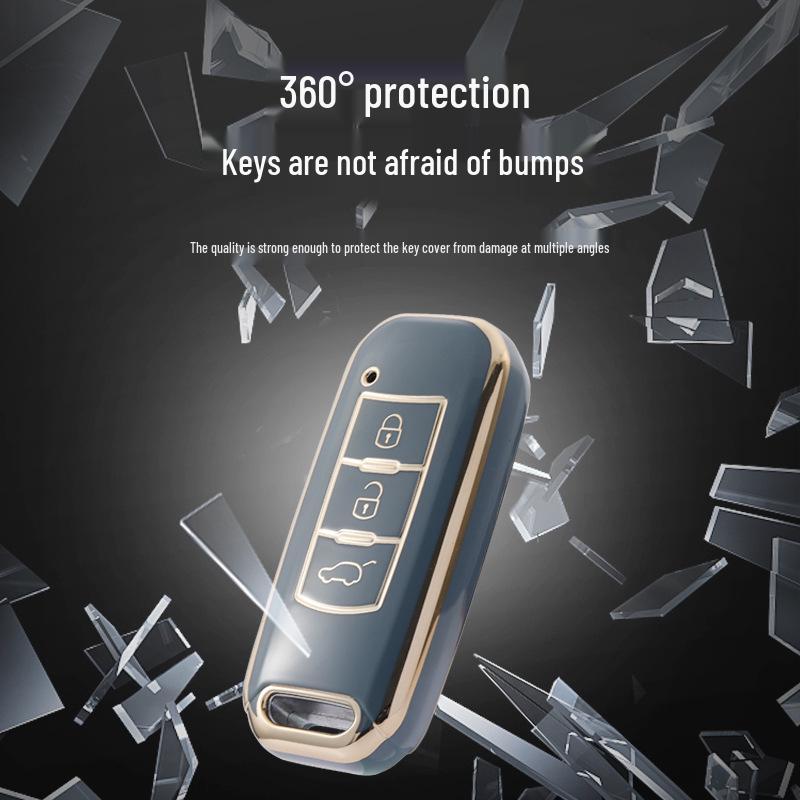 Gold Edge Car Key Cover for GAC Trumpchi Models: GS4, GS5, GS3, GA4, GA6