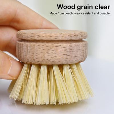 Βούρτσα κατσαρόλας με εργονομική μακριά/κοντή στρογγυλή λαβή υψηλής πυκνότητας ξύλινη βούρτσα καθαρισμού