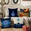 Ocean Heart Sapphire T-Titanic Pillow Case Sofa Living Room Bedroom Headboard Backrest Cushion Square Cushion