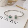 Waterproof Cubic Zirconia Cuff Bracelet Handmade Adjustable Open Bangle  Female Lady Girl