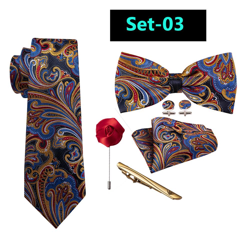 

Мужской галстук-бабочка, зажим для галстука, набор бутоньерок, 5 стилей, шелковые красные галстуки для свадьбы, официальной вечеринки, свидания, Barry.Wang
