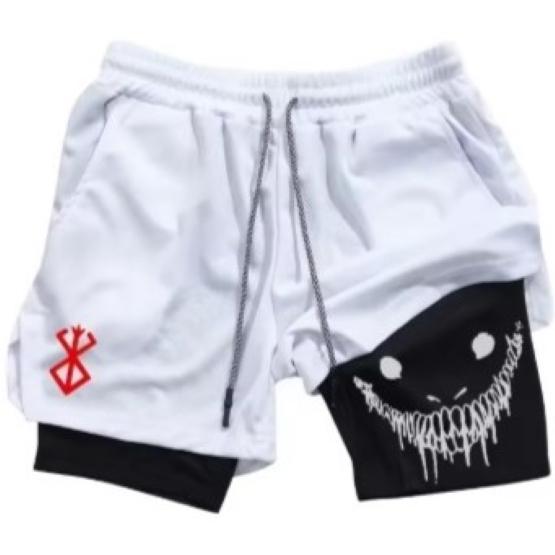 Berserk Muay Thai Kick Boxing UFFC MMA Mixed Marcial Art Shorts Anime Men Women Unisex Double Layer Quick Dry Breathable Sport Gym Fitness Workout