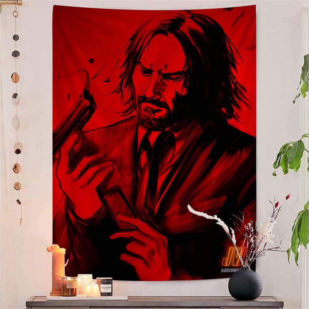 Classic Movie John Wick Quote Colorful Tapestry Wall Hanging Bohemian Wall Tapestries Mandala Wall Hanging Sheets