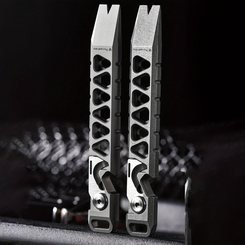 1PCS Durable Titanium Alloy Everyday Carry Pry Bar – A Multi-purpose Pocket Tool Designed Specifically for Outdoor Survival and Camping
