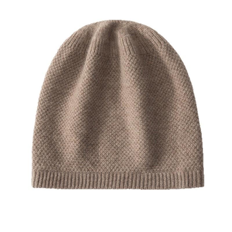 Unisex Czapka Zimowa z Kaszmiru Ciepła Jednokolorowa Modna Minimalistyczna