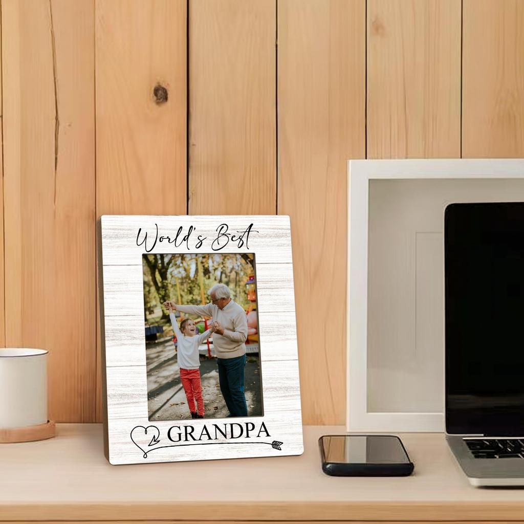 Beliran Grandpa Gifts Picture Frame Grandpa Photo Birthday Gift for Grandpa from Best Grandpa Wooden Picture Frame for Desk Room Decor 5x7, Frame,